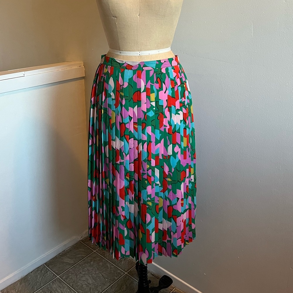 NWT J Crew Floral Pleated Midi Skirt